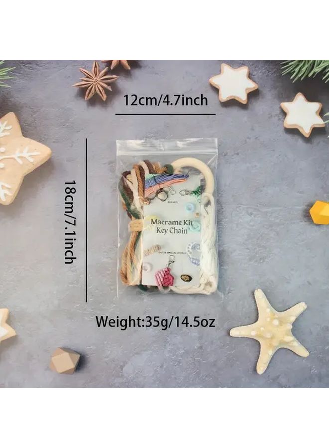 DIY Rainbow Fish Macrame Kit With Tutorial Light Blue Create Tapestries Bag Charms - Image 3