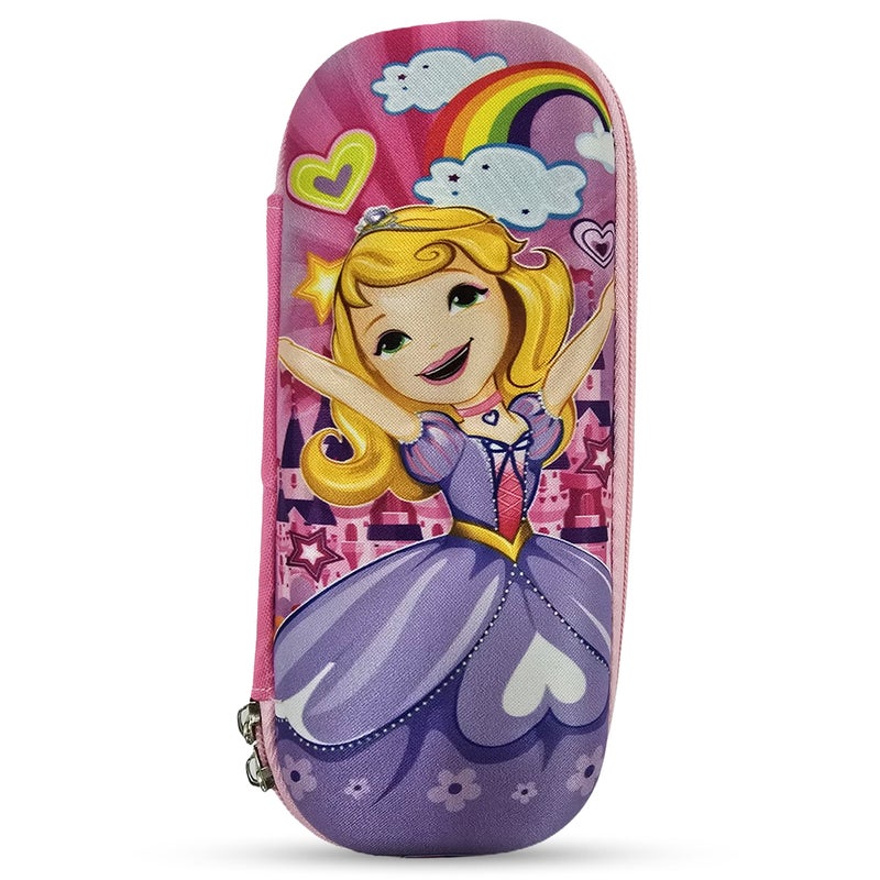 Cocobee Happy Princess Pencil Case With Internal Mesh Pocket, Sturdy Build, Zipper Closure – Girls, 3+ Years, Multicolor - Image 1
