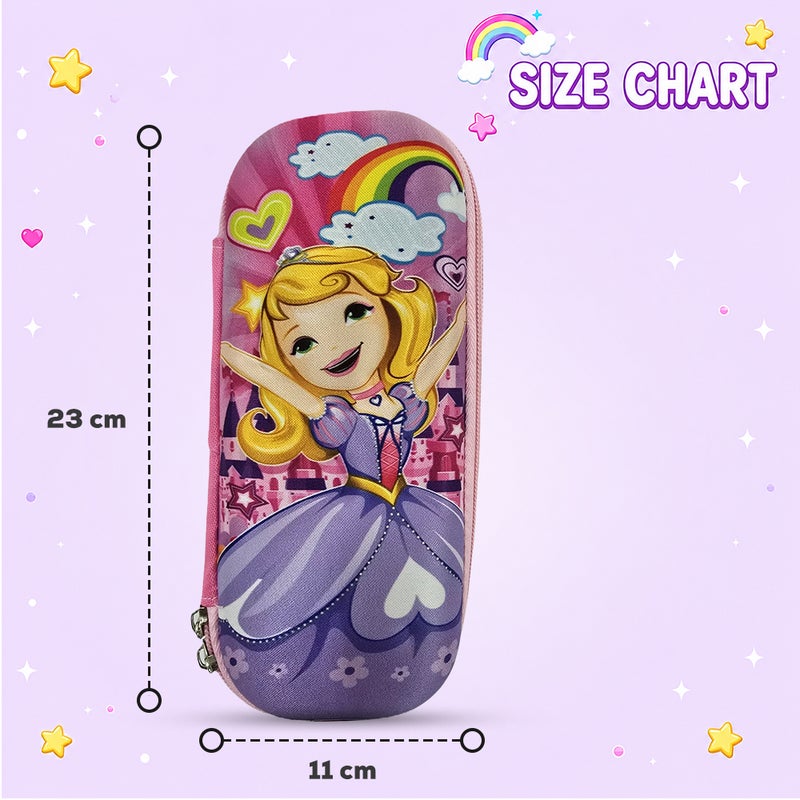 Cocobee Happy Princess Pencil Case With Internal Mesh Pocket, Sturdy Build, Zipper Closure – Girls, 3+ Years, Multicolor - Image 4