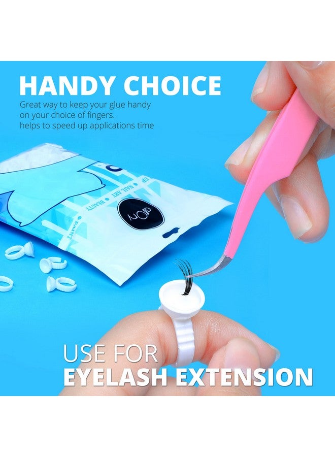 Aliory 300Pcs Glue Rings Aliory Glue Rings For Eyelash Extensions Disposable Rings For Lashes Lovely Shape Lash Fan Blossom Glue Cups Lash Extension Supplies Lash Supplies For Eyelash Extensions. - Image 3