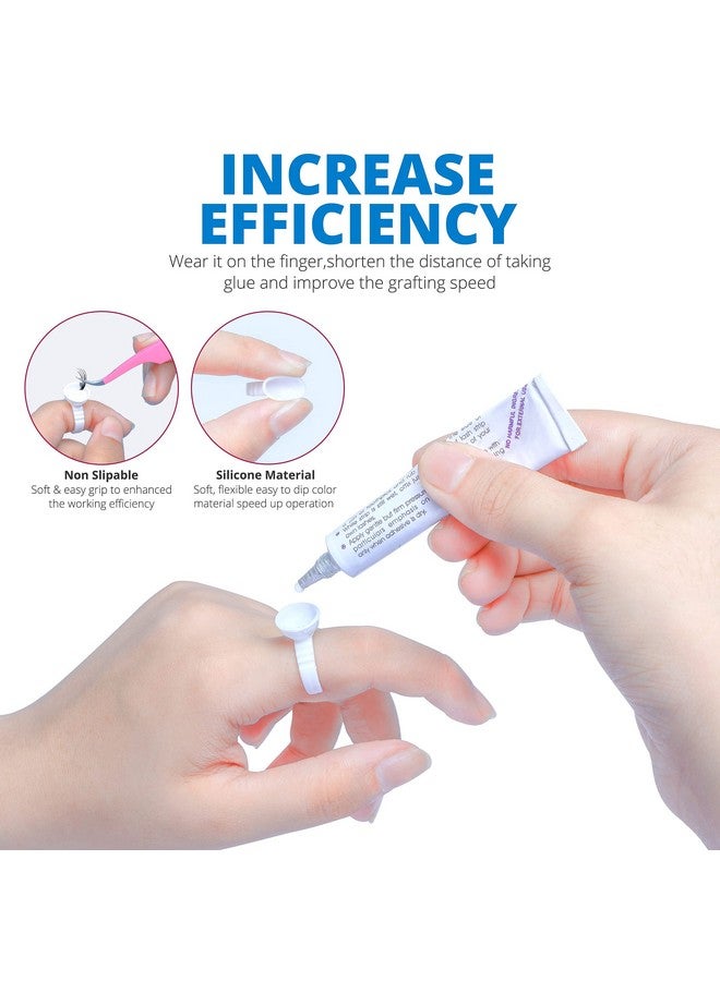 Aliory 300Pcs Glue Rings Aliory Glue Rings For Eyelash Extensions Disposable Rings For Lashes Lovely Shape Lash Fan Blossom Glue Cups Lash Extension Supplies Lash Supplies For Eyelash Extensions. - Image 5