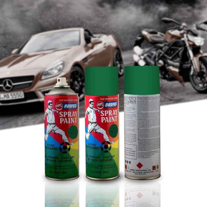 Abro SP-37 علبة طلاء رذاذ متعددة الاستخدامات (400 مل، أخضر فاتح) جاف سريع للتطبيقات على المعدن، الخشب، الجدران، السيارات والدراجات النارية - Image 3