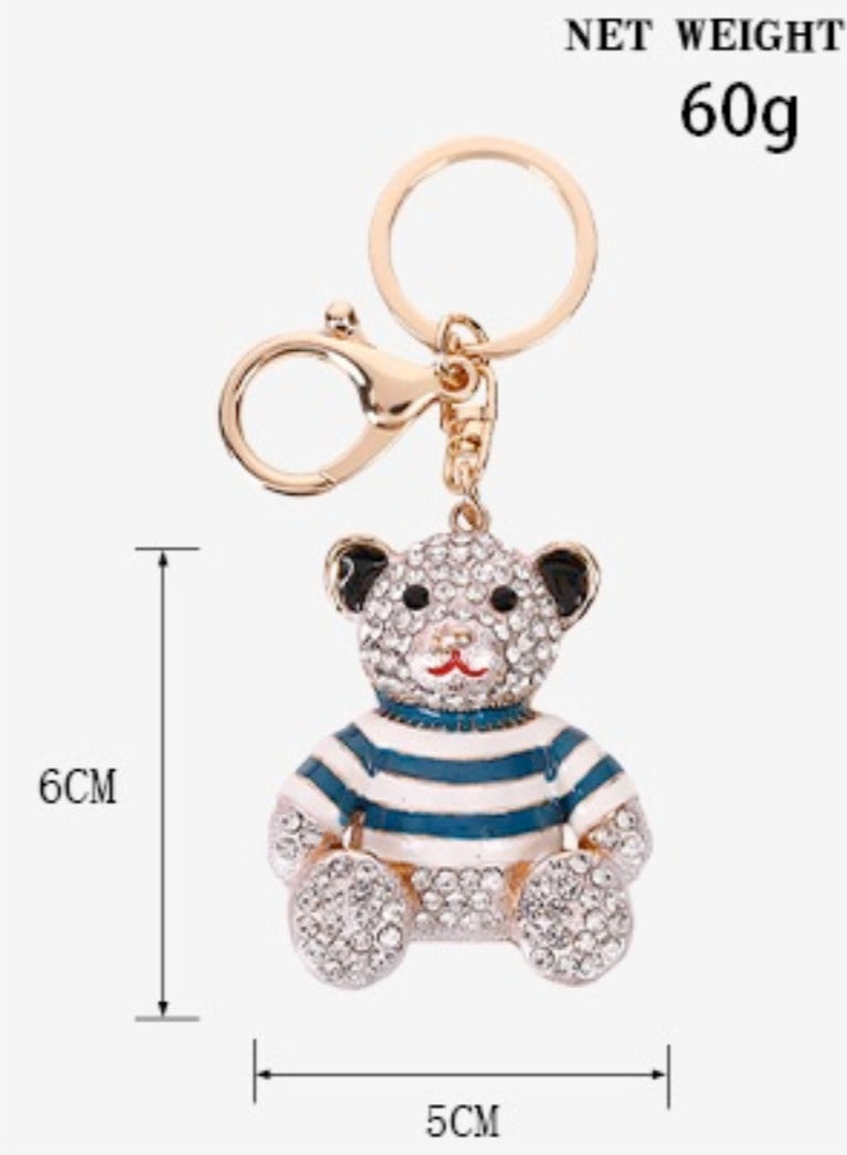 مفاتيح دب وردي مرصع بالكريستال - Image 3
