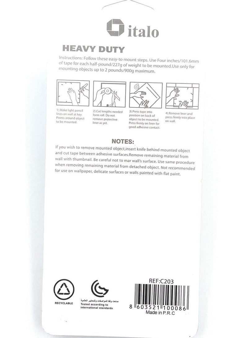 ITALO 2 Piece Double Sided Heavy Duty Mounting Tape - Image 2