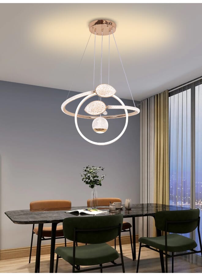 Best Power Modern LED Chandelier 6136 - 3 Lighting Levels, 60W Pendant Lamp, Adjustable Length up to 90cm - Elegant Contemporary Ceiling Light for Living Room, Dining Room, or Bedroom - Image 1