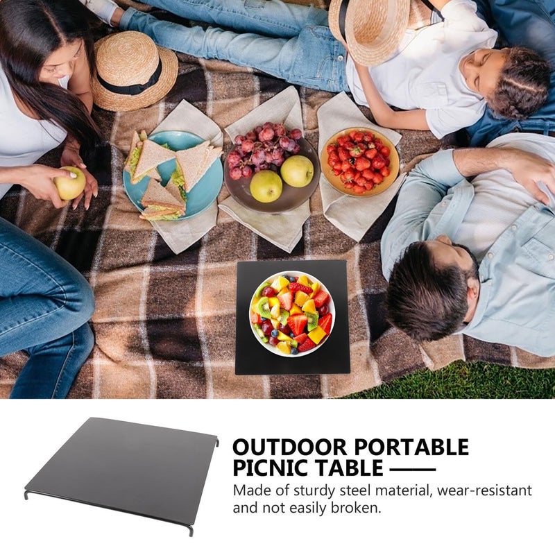 Portable Foldable Camping Table Top Steel Board Outdoor Picnic Hiking Cooking Table - Image 5