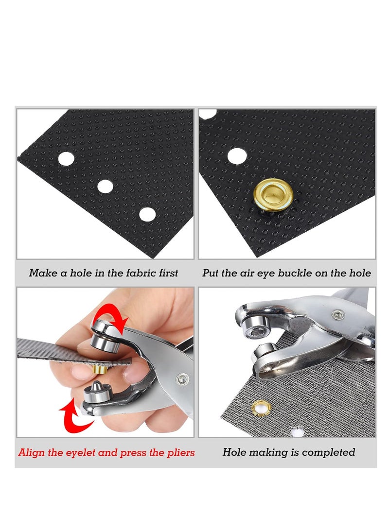 EHOME Grommet Eyelet Plier Set, Eyelet Hole Punch Pliers Kit with 100 Metal Eyelets, Grommet Tool Kit for Leather Clothes Belt (Gold,1/4 Inch)  - Image 3