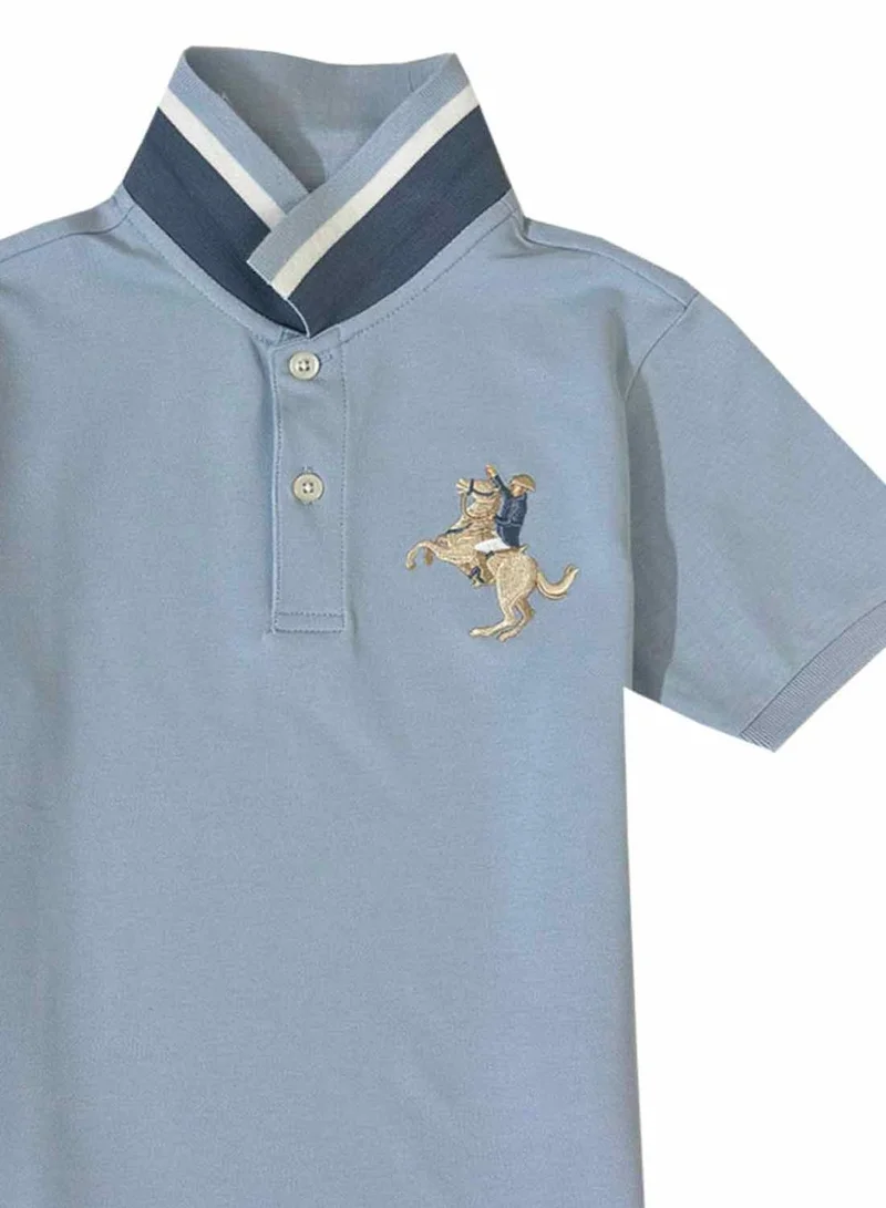 GIORDANO Kids' Napoleon Polo: Classic Piqué, Bold Embroidery, All-Day Comfort