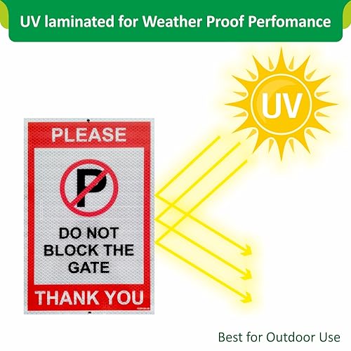 Clickforsign Reflective No Parking in front of Gate Sign Board for Outdoor Gates and Pole(Medium) - Image 5