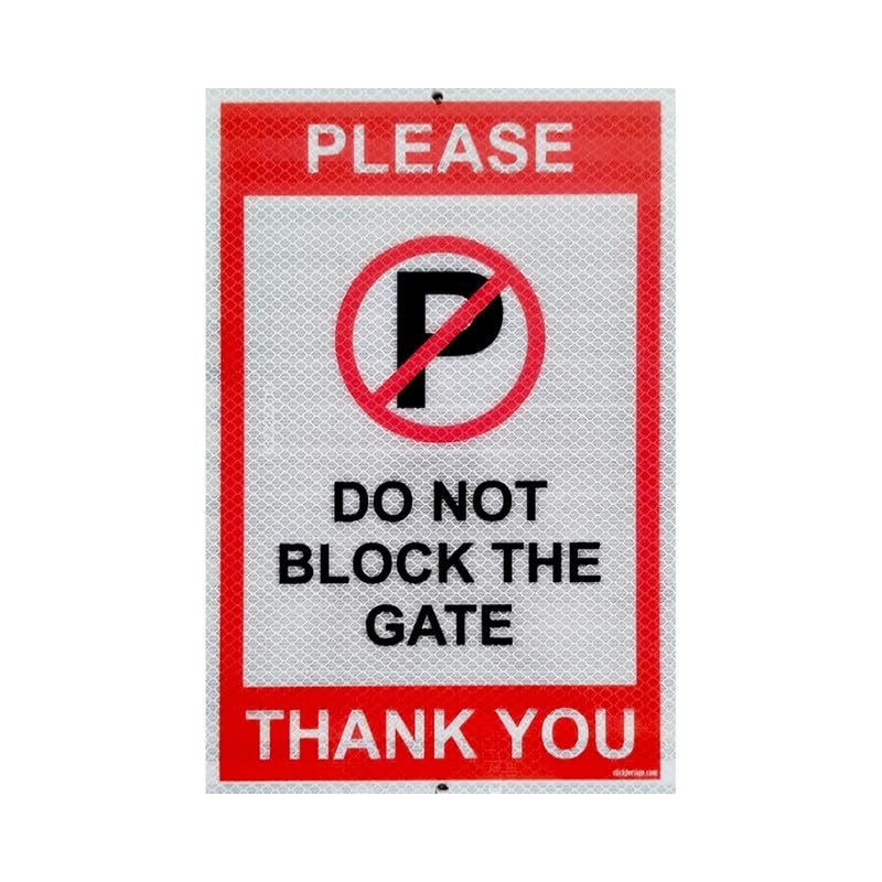 Clickforsign Reflective No Parking in front of Gate Sign Board for Outdoor Gates and Pole(Medium) - Image 1