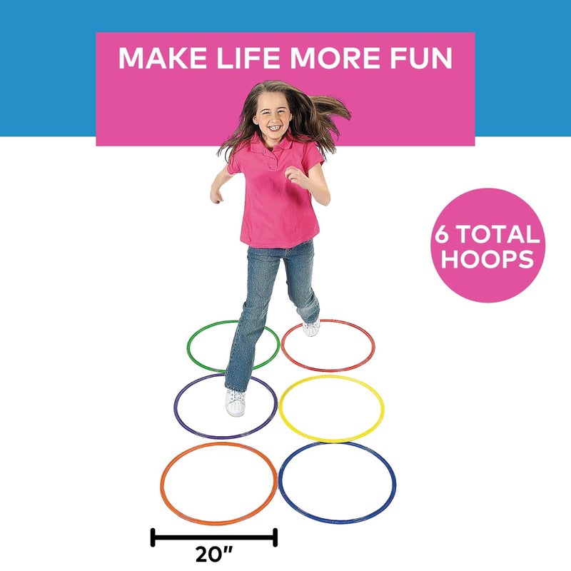 Fun Express Large 20 Inch Obstacle Course Agility Rings, Set of 6 Rings, Great for Physical Education, Festivals and Outdoor Activities, School Recess Equiments, Kid's Fitness, Assorted Colors - Image 4