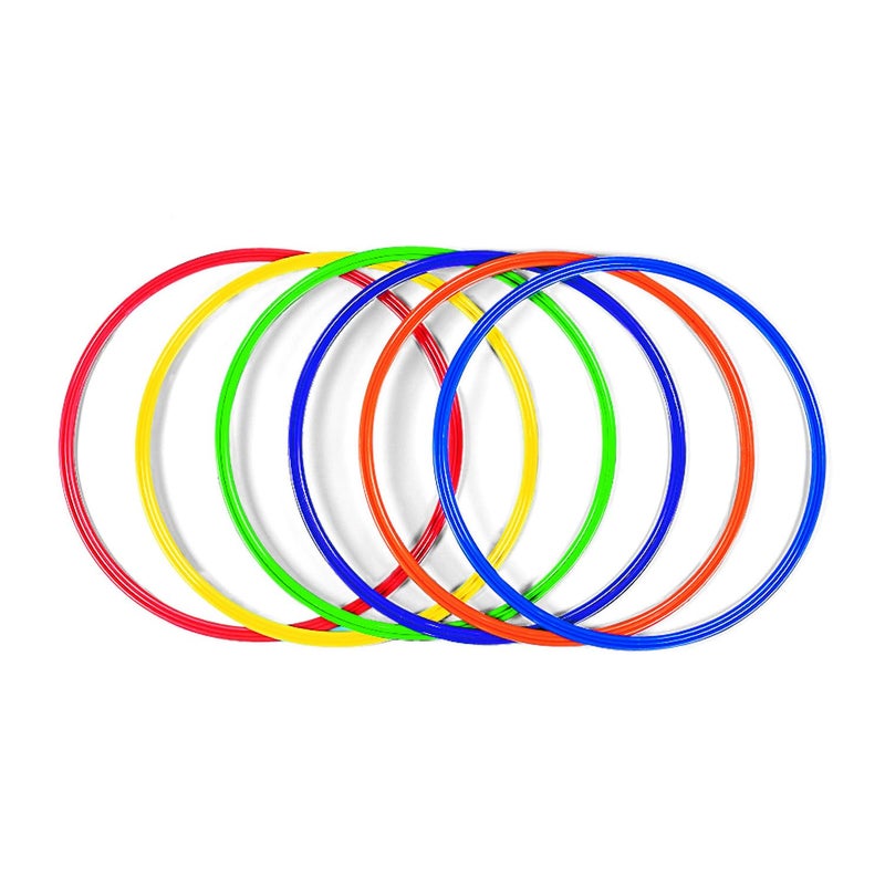 Fun Express Large 20 Inch Obstacle Course Agility Rings, Set of 6 Rings, Great for Physical Education, Festivals and Outdoor Activities, School Recess Equiments, Kid's Fitness, Assorted Colors - Image 1