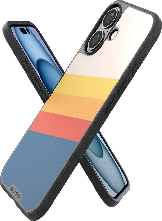 سمارتيش جراب Smartish® المغناطيسي لهاتف iPhone 16 - Gripmunk متوافق مع MagSafe [خفيف الوزن + واقي] غطاء نحيف ورفيع مع بطانة من الألياف الدقيقة لهاتف Apple iPhone 16 - مخطط - Image 1