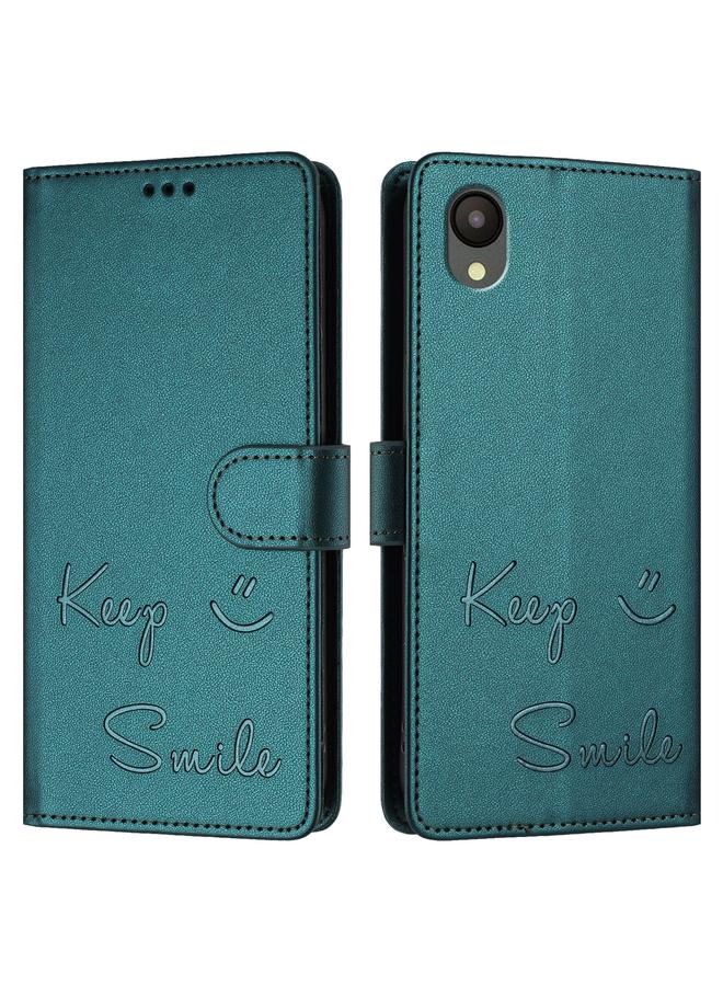 S-TOP Case For Samsung Galaxy A04 Core / A03 Core Smile Embossing RFID Leather Phone Case - Image 3
