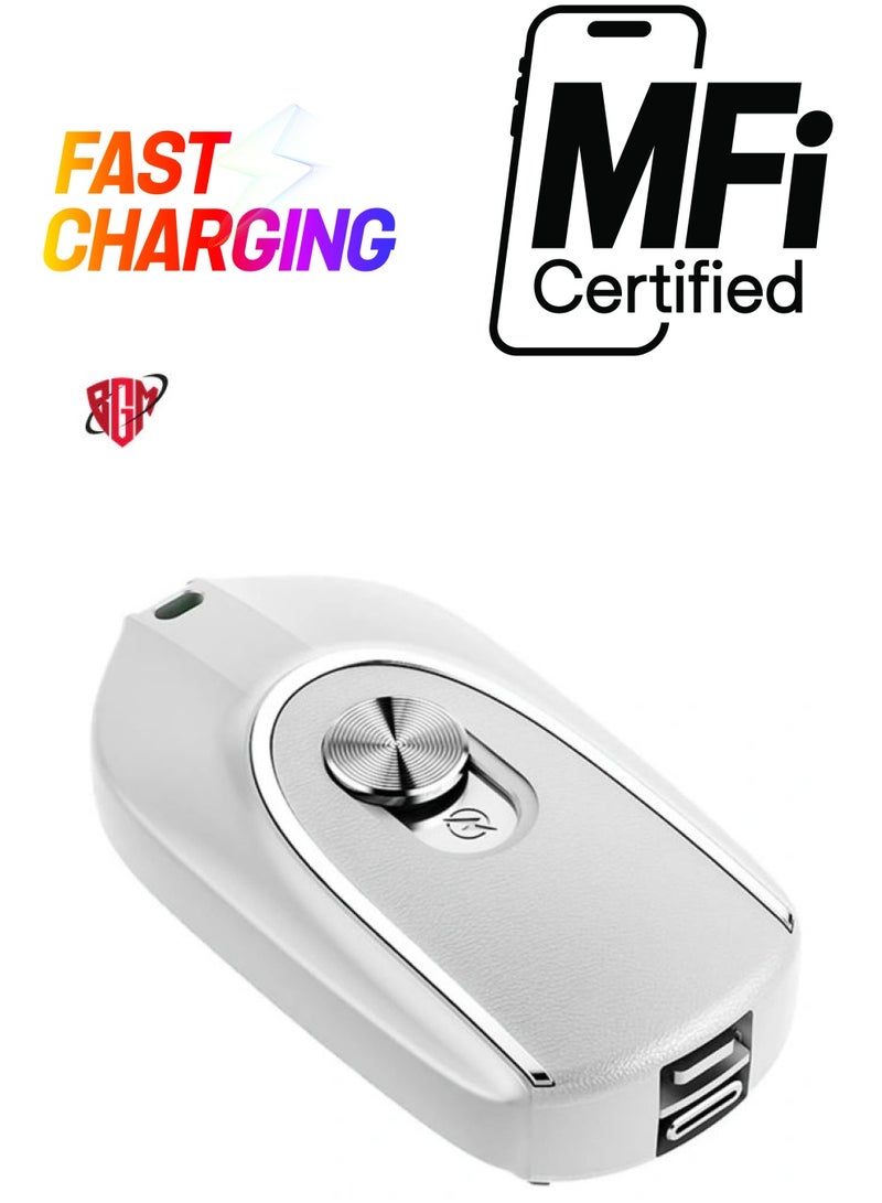 BGM Mini Power Emergency Pod Keychain Portable Charger For Iphone Ultra-Compact External Fast Charging Power Bank Battery Pack Key Ring Cell Phone Charger Multicolor  - Image 1