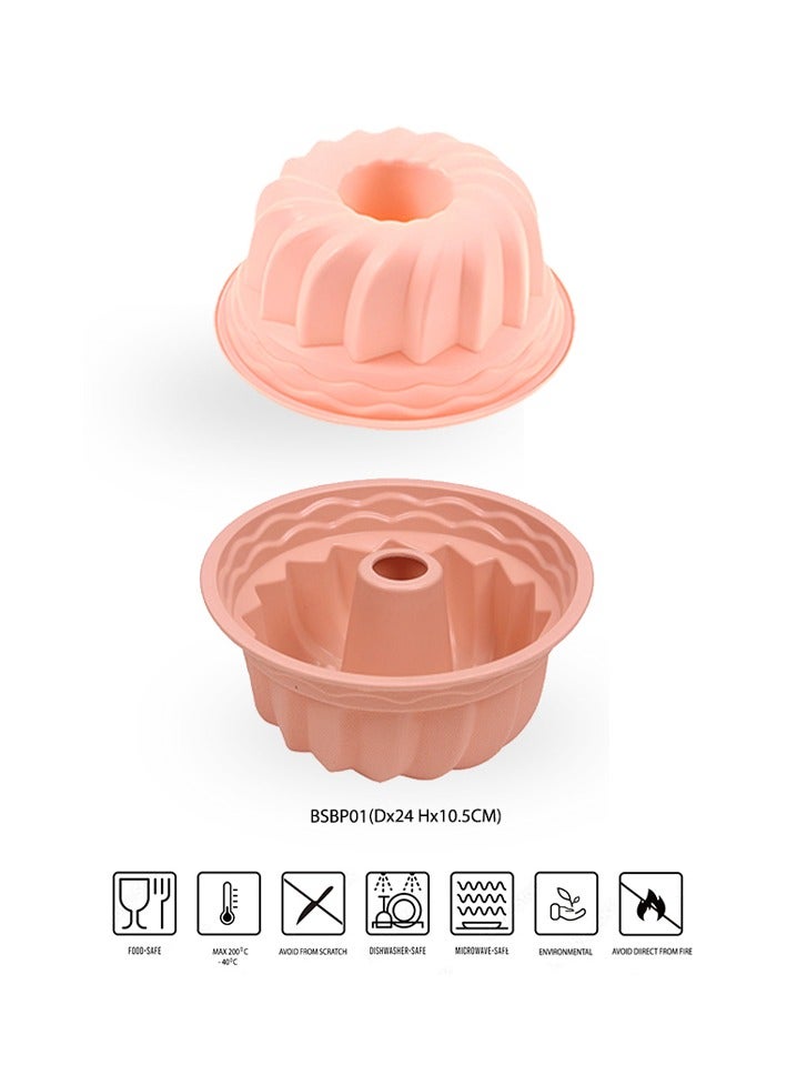 Bisbell Silicone Round Flute Pan, Fluted Tube Cake Pan for Baking, NonStick Flexible Cake Mold – BB3375 - Image 2