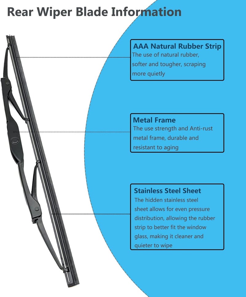 DAZOM Rear Window Wiper Arm & Blade Set for Audi Q7 - Image 5