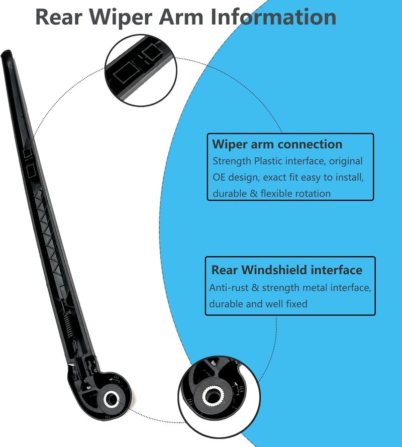 DAZOM Rear Window Wiper Arm & Blade Set for Audi Q7 - Image 4