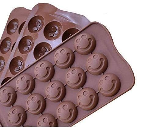LUCC1N Chocolate Mould for Cake Decoration 15 Cavity Smiley Face Design Silicone Baking Molds for Cake Brownie Topper Hard Soft Candies Gummy Jello - Image 1