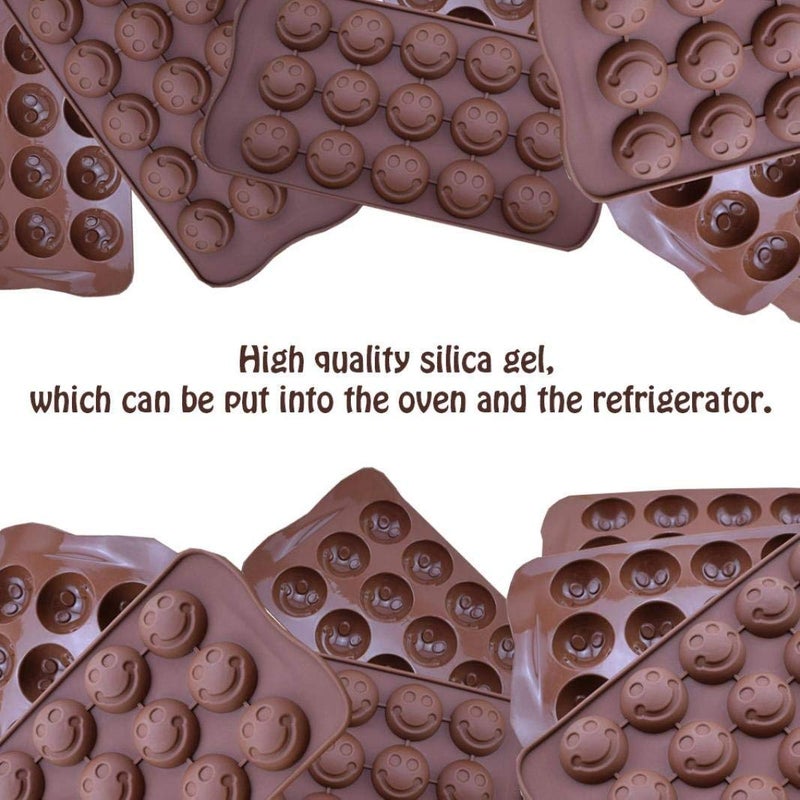 LUCC1N Chocolate Mould for Cake Decoration 15 Cavity Smiley Face Design Silicone Baking Molds for Cake Brownie Topper Hard Soft Candies Gummy Jello - Image 2