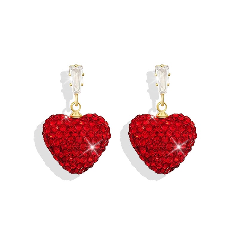 Frodete Valentines Earrings Heart Earrings for Women Heart Dangle Jewelry Accessories Love Statement Earring Valentines Day Outfits Galentines Party Dress Up Accessory - Image 1