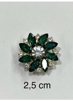 Karan Tuhafiye Karan Haberdashery Stone Button / Stone Clip Button / 2.5 cm Emerald  - Image 4