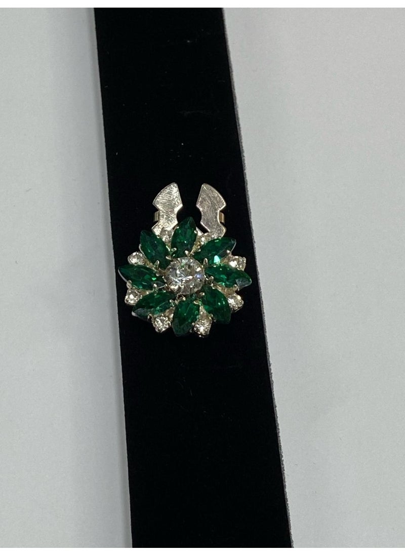 Karan Tuhafiye - Karan Haberdashery Stone Button / Stone Clip Button / 2.5 cm Emerald - Image 1