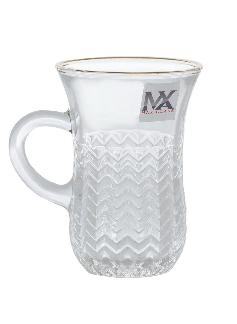 Alsaif Gallery Max 6 Pieces Gold Line Glass Tea Cup Set - Image 2