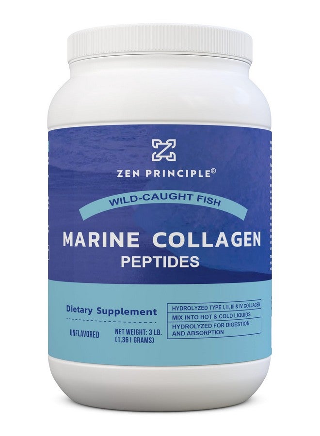 Zen Principle Marine Collagen Peptides Powder 3 lb. Wild-Caught Fish, Non-GMO. Supports Healthy Skin, Hair, Joints, and Bones. Hydrolyzed Type 1 & 3 Protein. Amino Acids, Unflavored, Easy to Mix. - Image 2