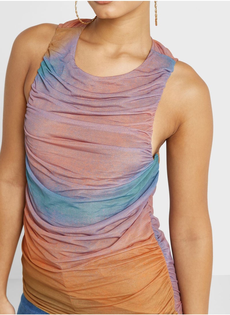TOPSHOP Side Ruched Top  - Image 3