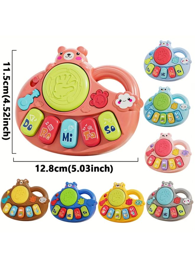 Deep Blue Luminous Music Piano Keyboard Toy With Colorful Buttons Animal Sounds - Image 2