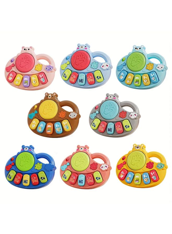 Deep Blue Luminous Music Piano Keyboard Toy With Colorful Buttons Animal Sounds - Image 1