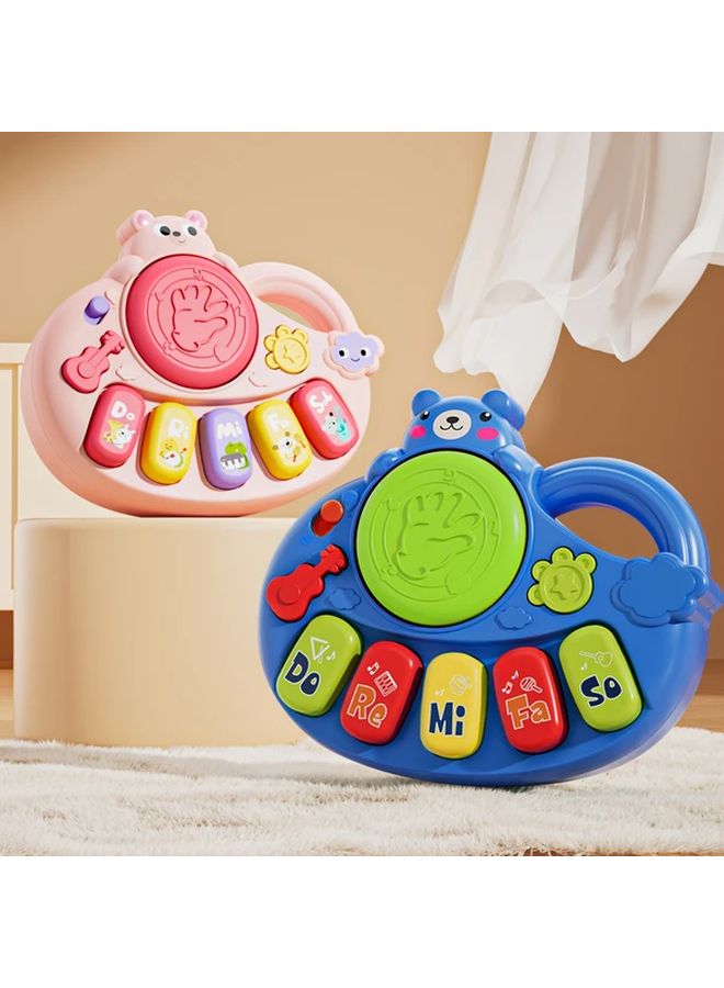 Deep Blue Luminous Music Piano Keyboard Toy With Colorful Buttons Animal Sounds - Image 5