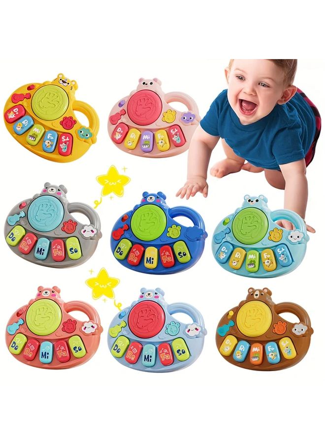 Deep Blue Luminous Music Piano Keyboard Toy With Colorful Buttons Animal Sounds - Image 3