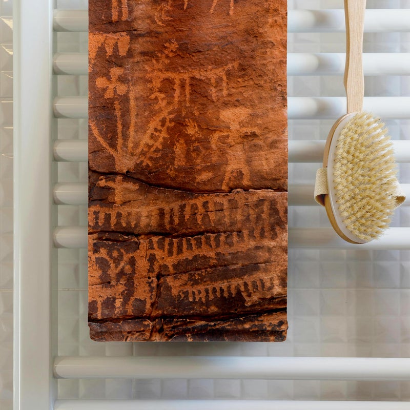 3DROSE 3D Rose TWL_228184_1 USA - Southwest - Indian Petroglyphs on Sandstone Towel  15"" x 22"" - Image 2