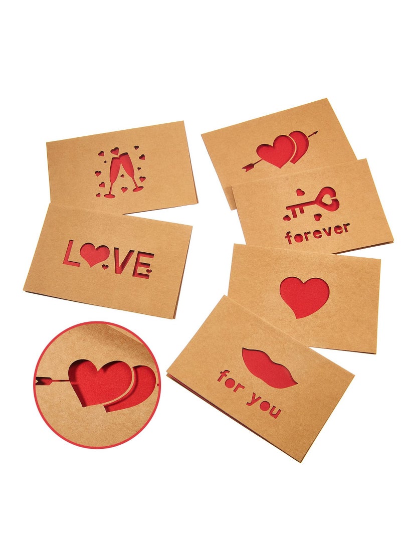 SYOSI 6 Pcs Card with Envelopes Loving Day Cards for Her Him Girlfriend Boyfriend Husband Wife Personalized Romantic Anniversary Birthday Gift - Image 1