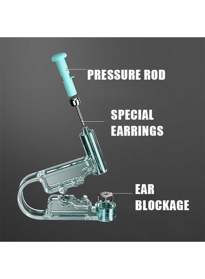 6 قطع من مجموعات مسدسات ثقب الأذن، أقراط مرصعة بالألماس، مسدس ثقب الأذن آمن بدون ألم (أزرق) - Image 3