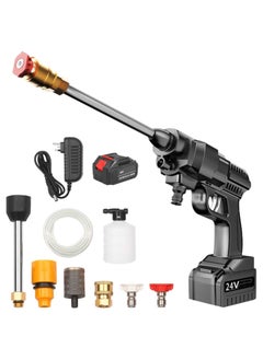 24V Cordless Portable Washer Electric High Pressure Cleaner Machine 200W 30Bar Lithium Handheld Car Cleaning Device With Foam Generator Nozzle Water Pump