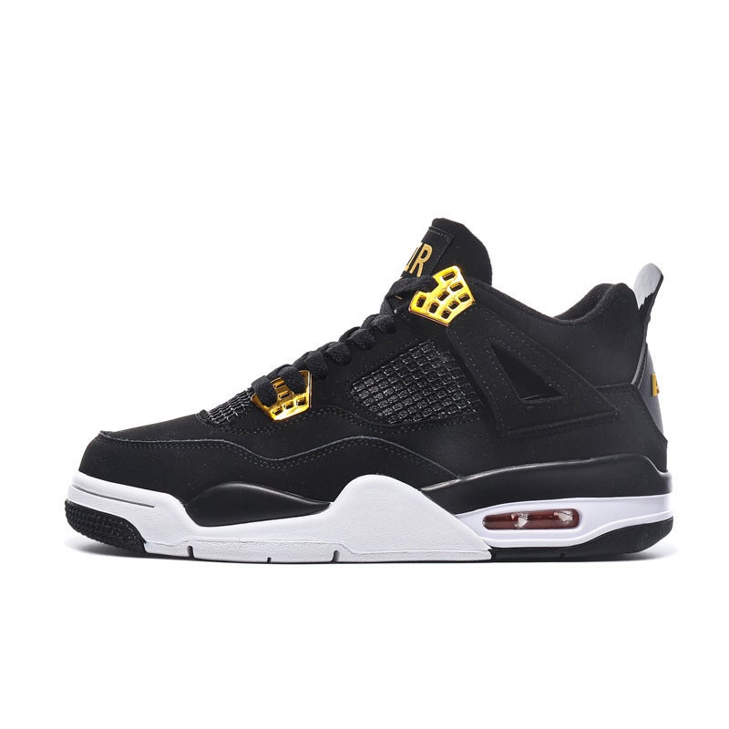 HOPIAL Men's Retro High-Top Basketball Shoes Black Yellow Thunderbolt Sports Sneakers Unisex