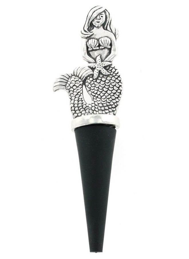 Basic Spirit Pewter Nautical Mermaid Wine Bottle Topper By Basic Spirit  - Image 1