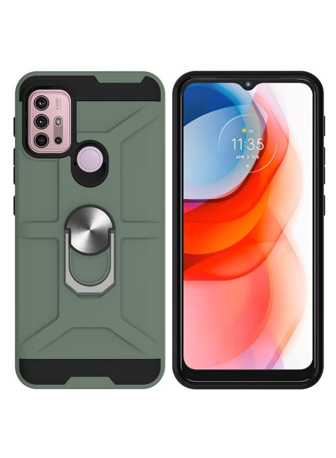 اس-توب جراب لهاتف Motorola Moto G10 / G30 War-god Armor TPU + PC جراب واقٍ مغناطيسي مقاوم للصدمات مع حامل حلقي - Image 2