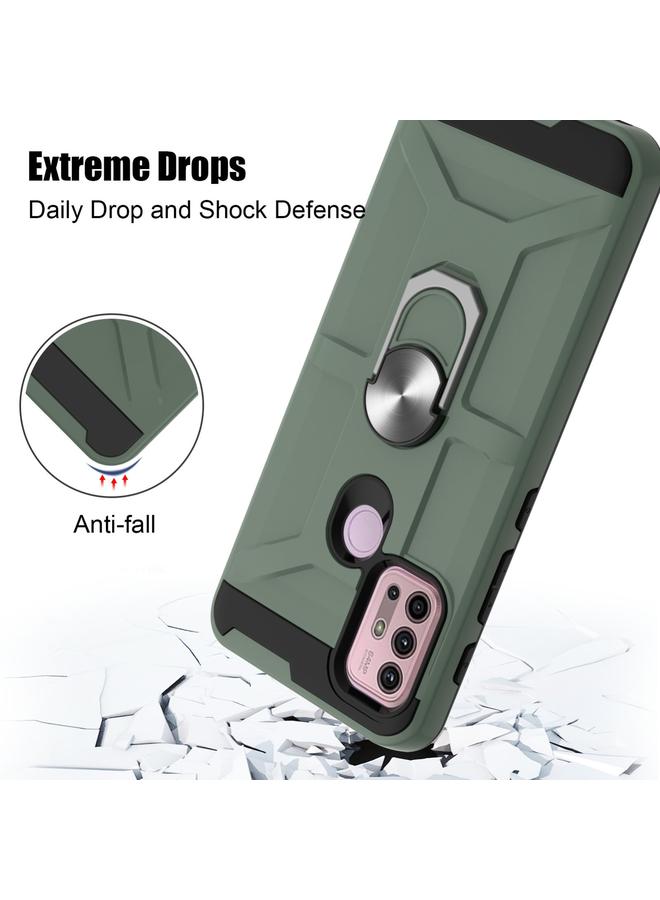 اس-توب جراب لهاتف Motorola Moto G10 / G30 War-god Armor TPU + PC جراب واقٍ مغناطيسي مقاوم للصدمات مع حامل حلقي - Image 4
