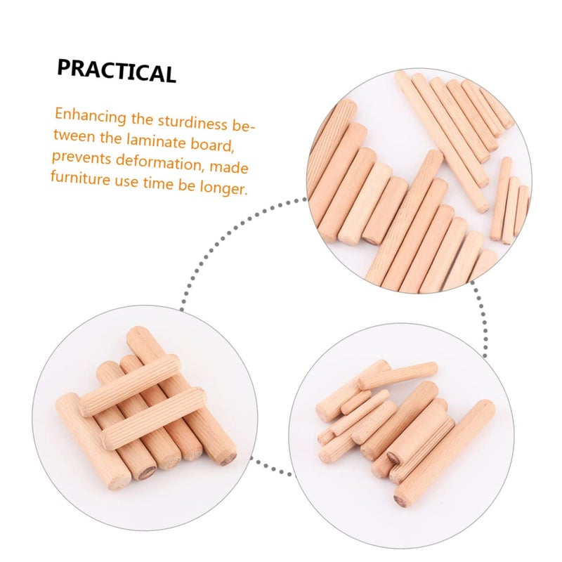 JECOMPRIS 100pcs Wooden Dowel Wood Grooved Plugs for DIY Crafts Craft Sticks Living Room Table Decor - Image 5