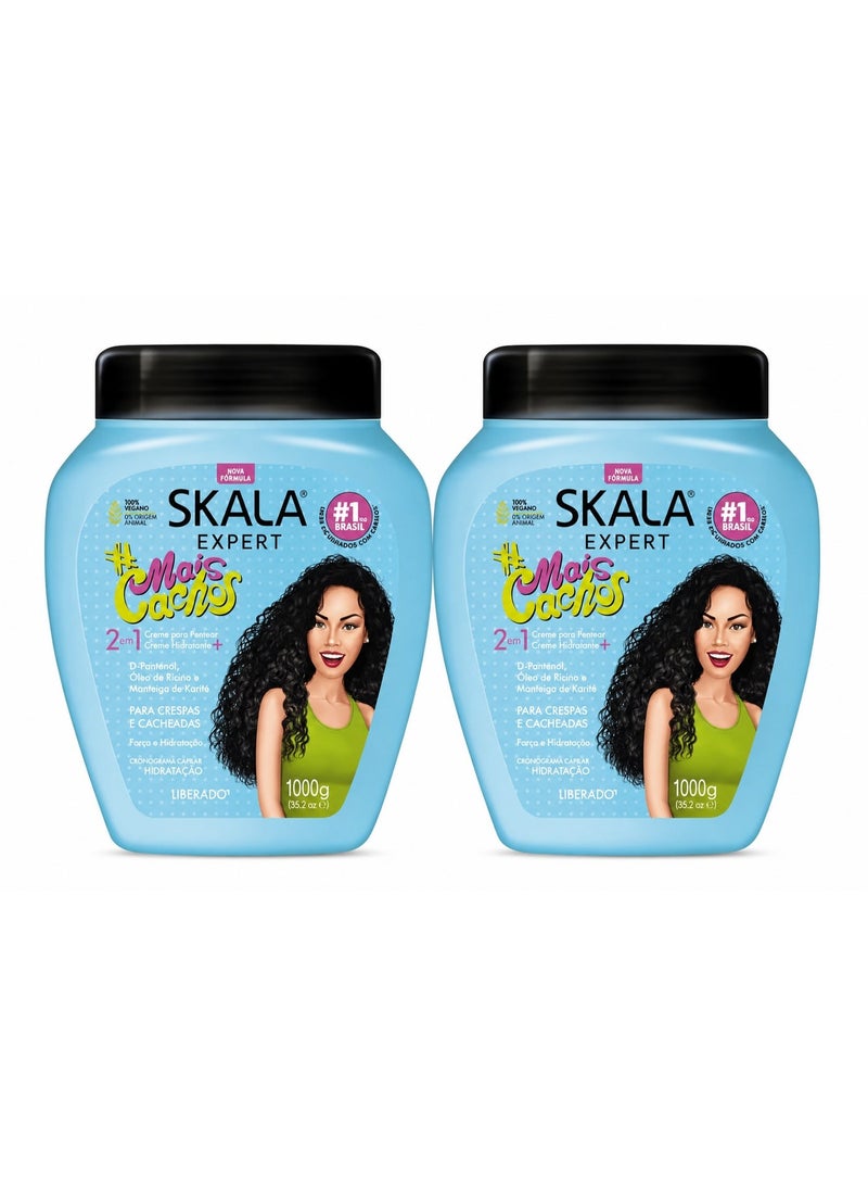 Scala Mais Katchos 2-in-1 Treatment Cream Leave-in Conditioner for All Curly Hair Types - 1000g (2 pieces) - Image 1