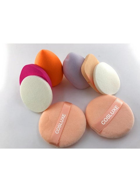 Professional 8 In 1 Makeup Sponge Multicolour Cotton Pad Applicator Foundation Makeup Blender Powder Buff Sponge Cosmetic Puff Women'S & Girls Cosmetic Makeup Beauty (Pack Of 1)