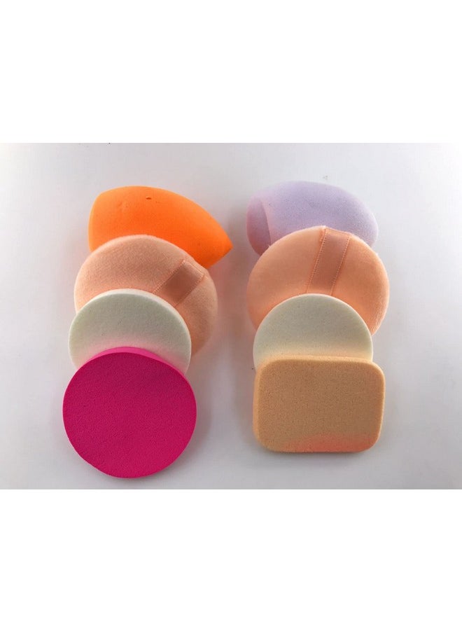 Professional 8 In 1 Makeup Sponge Multicolour Cotton Pad Applicator Foundation Makeup Blender Powder Buff Sponge Cosmetic Puff Women'S & Girls Cosmetic Makeup Beauty (Pack Of 1)