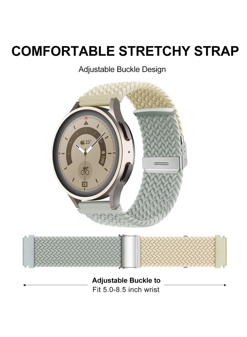 Elastic Braided Bands for Samsung Galaxy Watch 6/5/4/5 Pro/6/4 Classic/Active 2/Active/Watch 3, Stylish Quick Release Bands for 40mm, 44mm, 45mm, 43mm, 47mm, 42mm, 46mm, and 41mm - Image 2