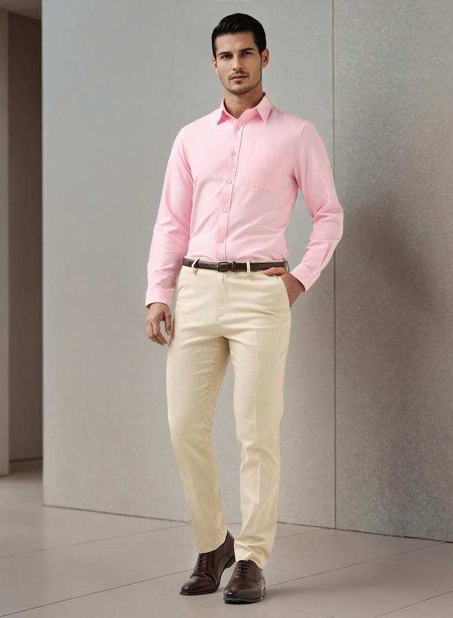 سبلاش فيڤ قميص أكسفورد رجالي بياقة بأزرار وجيب وأكمام طويلة - Image 2