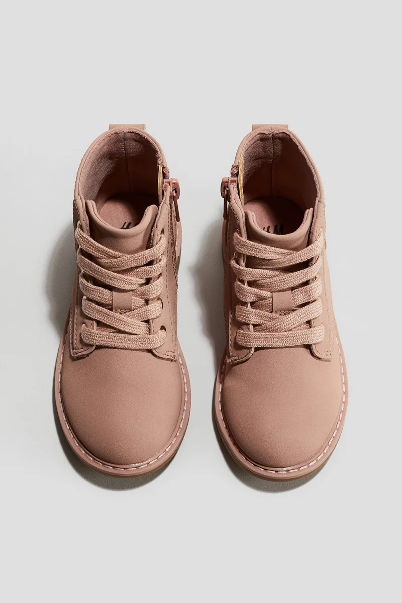H&M Embroidery-detail lace-up boots