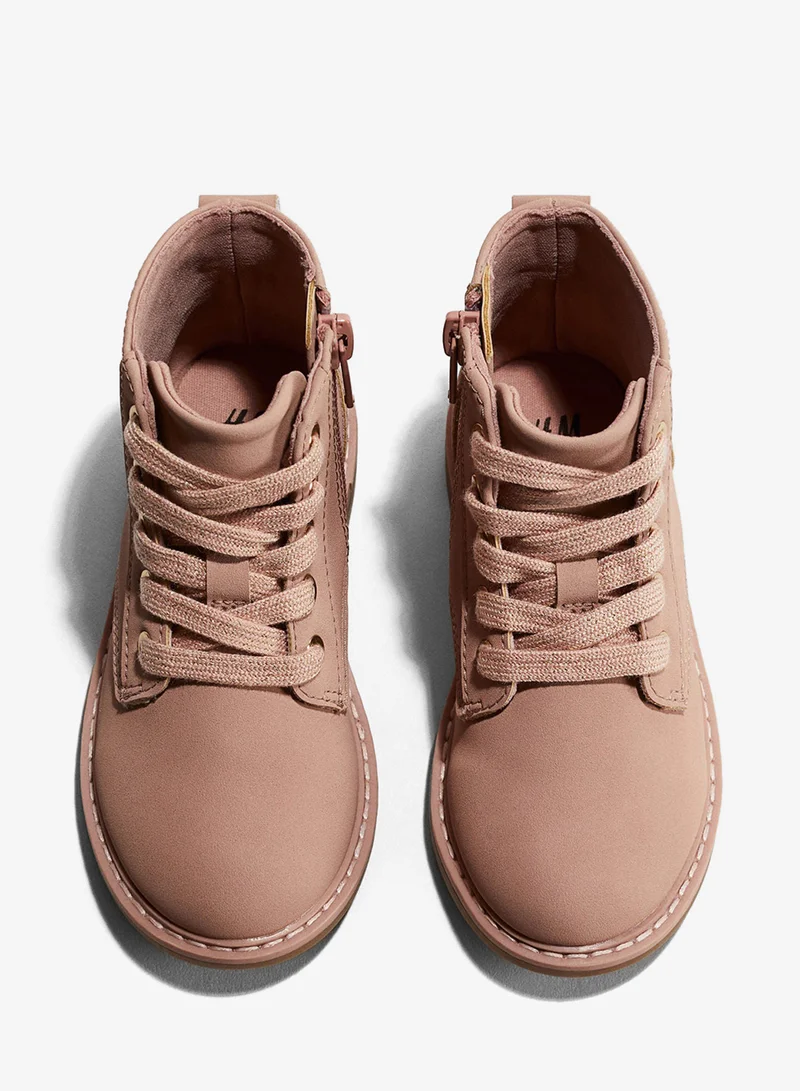 H&M Embroidery-detail lace-up boots